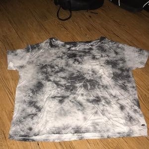 Tie die Grey Shirt Semi Crop